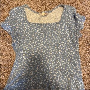 Pink Republic White and Gray Fitted Short Sleeve Blouse